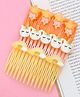 Yellow Bee Set Of 3 Unicorn & Bow Detailed Comb Pins - Pink Yellow & Orange