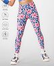 Pine Active Knit Full Length Super Stretch Leggings With Floral Print - Multicolor