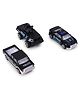 Kids Fun Toys Die-Cast 1 : 64 scale Jeep Fire Tender Boat Police Car Set of 3 - Black