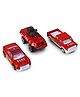 Kids Fun Toys Die-Cast 1 : 64 Scale Tank Pick Up Truck Car Fire Car Set of 3 - Red