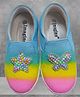 IMAGINO Star & Butterfly Applique Detailed Hand Painted Canvan Shoes - Blue