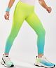Pine Active Knit Full Length Super Stretch Leggings With Ombre Effect - Light Green & Light Blue