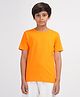 Zion Cotton Half Sleeves Solid Tee - Orange