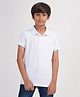 Zion Cotton Half Sleeves Solid Polo Tee - White