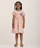 Zion Poplin Half Sleeves Floral Printed Dress - Sea Green