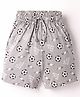 CUCU FUN Sinker Knit Above Knee Length Shorts with Soccer Theme Print - Light Grey