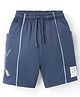 CUCU FUN Sinker Knit Above Knee Length Shorts with Surfing Print & Patch - Navy Blue