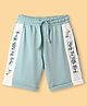 CUCU FUN Sinker Knit Above Knee Length Shorts with Enjoy Little Things Text Print - Light Blue