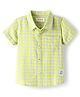Babyhug 100% Cotton Woven Half Sleeves Checks Shirt- Yellow