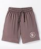Cucu Fun Sinker Knit Above Knee Length Shorts with Text Print - Light Brown