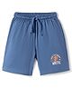 Cucu Fun Sinker Knit Above Knee Length Shorts with Football Theme Print - Blue