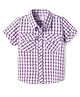 Babyhug Cotton Woven Half Sleeves Checks Shirt - Purple