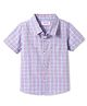 Babyhug 100% Cotton Woven Half Sleeves Checks Shirt -Lavender