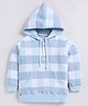 CUTOPIES Cotton Full Sleeves Checked Hoodie - Blue