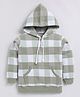CUTOPIES Cotton Full Sleeves Checked Hoodie - Olive Green