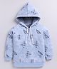 CUTOPIES Cotton Full Sleeves Abstract Printed Hoodie - Blue