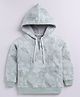 CUTOPIES Cotton Full Sleeves Abstract Printed Hoodie - Olive Green