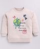 CUTOPIES Cotton Full Sleeves Earth Printed Sweatshirt - Beige