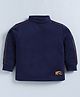 CUTOPIES Cotton Full Sleeves Solid Tee - Navy Blue
