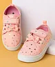 Cute Walk by Babyhug Velecro Closure Heart Printed Casual Shoes with Bow Applique - Pink