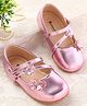 Cute Walk by Babyhug Velcro Closure Ballerina with Floral Applique - Pink