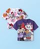 Babyhug Disney Single Jersey Knit  Half Sleeve T-Shirt With Disney Character Graphic Pack Of 2 - Purple & White