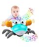 MUREN Crawling Crab Baby Tummy Time Gifts for Newborn Babies, Light-Up Walking Dancing toy Moving Crab with Music