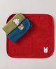 Simply Terry Knit Wash Cloth with Animal Embroidery L 30 x B 30 cm - Red Blue & Olive Green