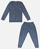 Trampoline Full Sleeves Striped Thermal Sets - Blue