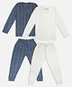 Trampoline Pack Of 2 Full Sleeves Striped Thermal Sets - Blue & White