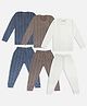Trampoline Pack Of 3 Full Sleeves Striped Thermal Sets - Brown Blue & White