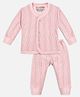Trampoline Full Sleeves Striped Thermal Set - Pastel Pink