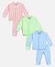 Trampoline Pack Of 3 Full Sleeves Striped Thermal Sets - Pastel Blue Pastel Green & Pastel Pink