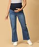 The Mom Store Mild Washed Maternity Denims With Belly Support - Blue