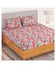 Bedspun 150 TC Microfiber 1 U Double Bedsheet with 2 Pillow Covers (Floral)