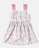 Nauti Nati Cotton Linen Sleeveless Abstract Printed Dress - White
