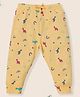 Nauti Nati Cotton Dinosaur & Hearts Printed Pant - Yellow