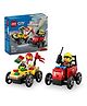 LEGO City Pizza vs. Fire Truck Race Car Pack Toy Soapbox Racing Set 70 Pieces - 60458
