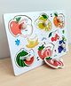 Wudly Fruit Early Learning Wooden Knob Puzzle for Toddlers - Educational Montessori Toy for Shape Recognition, Fine Motor Skill Development, Child-Safe and Durable