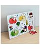 Wudly Wooden Vegetable Knob Puzzle Board Food Puzzle for Kids