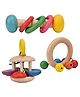 Wudly Wooden Rattle Toy Set for Babies | Montessori Hand-Grasping Toys