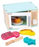Wudly Wooden Microwave Pretend Play Kitchen Set for Kids | Montessori Cooking Role Play Toy