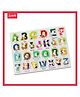 Wudly - Wooden Alphabets 2 in  1 Learning Knob Puzzle with White Board