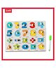 Wudly - Wooden numbers & Shapes Learning Knob Puzzle with White Board