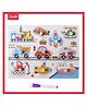 Wudly - Wooden Vehicles Learning Knob Puzzle with White Board