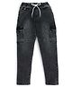 Knit N Knot Denim Mild Washed Stretchable Cargo Joggers - Black