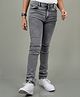 Knit N Knot Denim Solid Stretchable Joggers - Grey