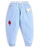 Knit N Knot Denim Elephant & Ice Cream Patch Detailed Stretchable Joggers - Light Blue