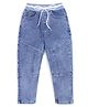 Knit N Knot Denim Solid Stretchable Joggers - Blue