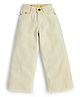 Knit N Knot Denim Solid Wide Leg Jeans - Beige
